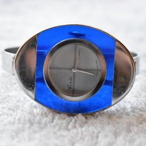 Host Pick!! Blue Chrome Deco Bangle Watch by Verde